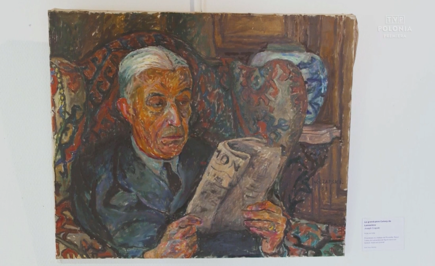 Kolorowy obraz Józefa Czapskiego, przedstawia mężczyznę w fotelu